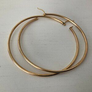 2 1/2" gold hoops 14k solid gold